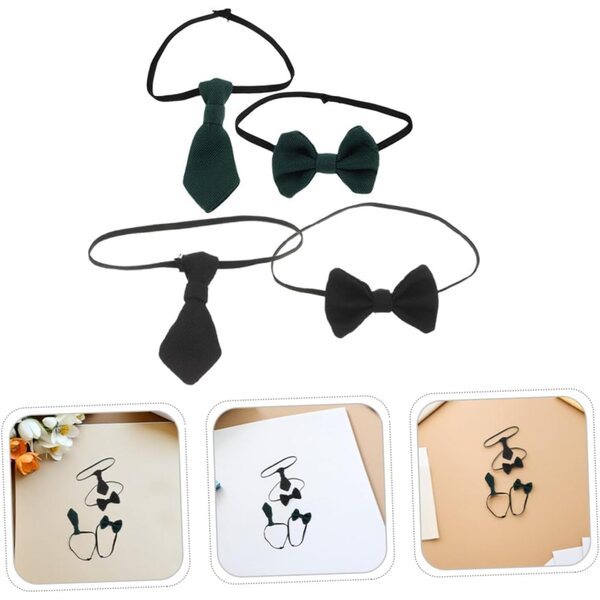Set 4 Mini Cravatte e Nodi in Cotone per Bambole 20 cm - Accessori Eleganti e Versatili