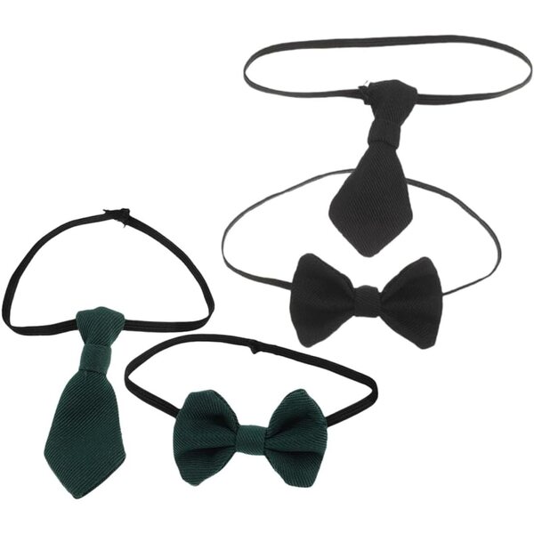 4 mini cravatte e fiocchi per bambole in cotone, accessori eleganti e resistenti