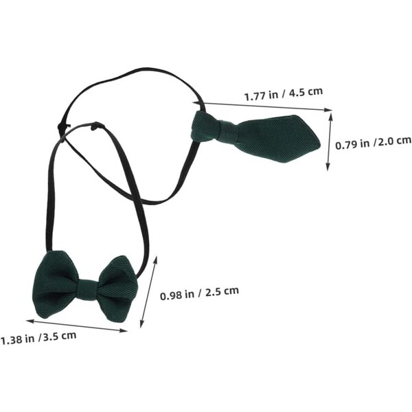 4 mini cravatte e fiocchi per bambole in cotone, accessori eleganti e resistenti