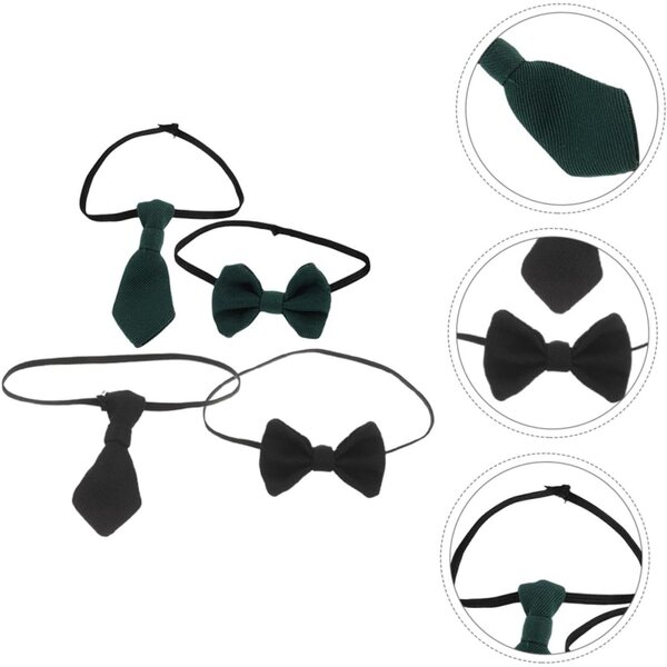 4 mini cravatte e fiocchi per bambole in cotone, accessori eleganti e resistenti