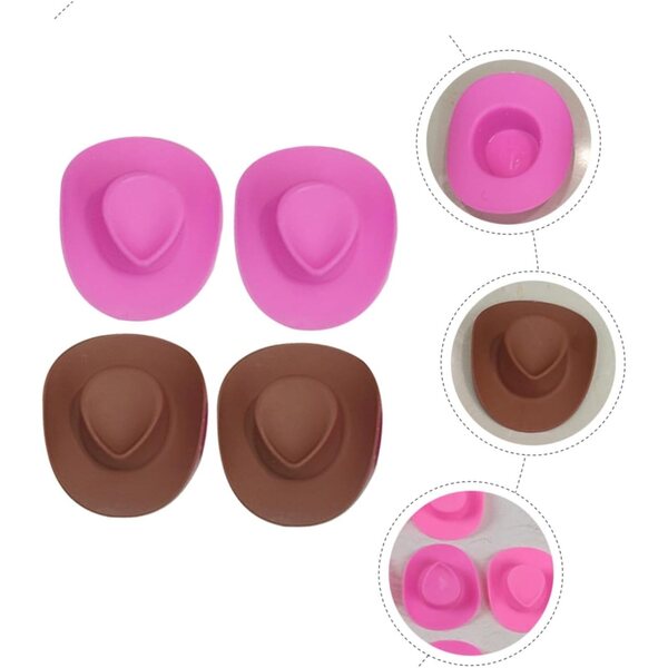 Bunte Mini-Cowboyhüte aus Kunststoff für Puppen – 40er-Set für kreative Dekorationen
