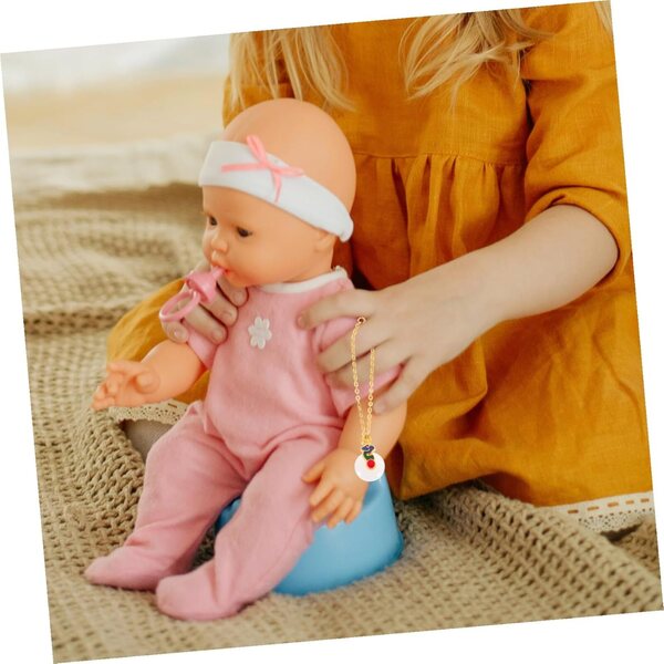 Mini-Halsketten für Puppen, 2 Stück, chinesischer Stil, leicht, aus Kunststoff und Metall