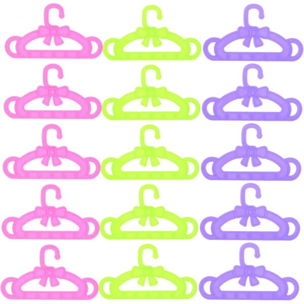 Set mit 15 farbigen Mini-Kunststoffgürteln für 18-Zoll-Puppenkleidung – Organizer-Zubehör