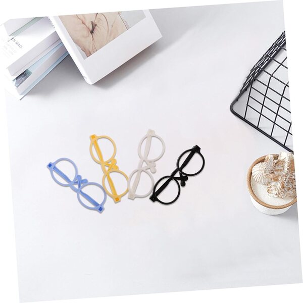 Set 4 Montature Occhiali per Bambole in Plastica Colorata Resistente e Stilosa
