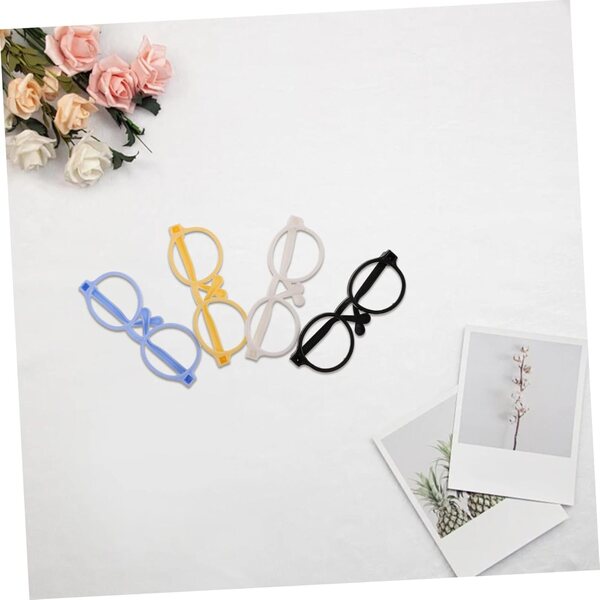 Set 4 Montature Occhiali per Bambole in Plastica Colorata Resistente e Stilosa