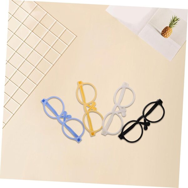 Set 4 Montature Occhiali per Bambole in Plastica Colorata Resistente e Stilosa