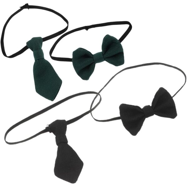 Set 4 Accessori Miniature per bambole: 2 Cravatte e 2 Nodi in Cotone Eleganti