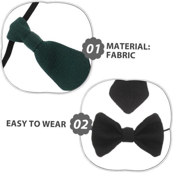 Set 4 Accessori Miniature per bambole: 2 Cravatte e 2 Nodi in Cotone Eleganti