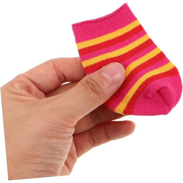 Set mit 10 Paar Baumwollsocken für 18-Zoll-Puppen – farbenfrohes Kleidungszubehör