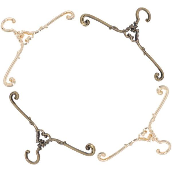 Set 4 Mini Cintre in Lega Dorata e Rame Vintage per Abiti Bambole, Organizzazione Perfetta