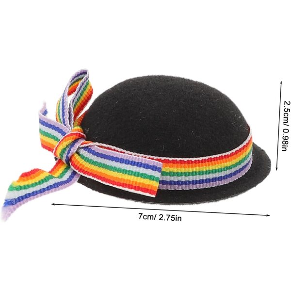 Set mit 4 Mini-Zylindern aus schwarzem Filz für Puppen und dekorative Bastelarbeiten