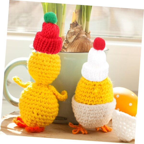 Set 12 Mini Bonnet e Sciarpe Natalizie in Lana per Decorazioni e Progetti DIY