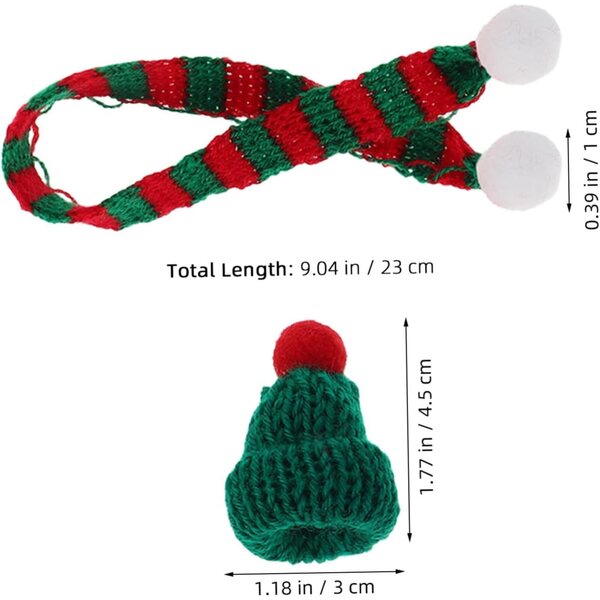 Set mit 20 Mini-Weihnachtsmützen und Schals für Partydekorationen und Puppen