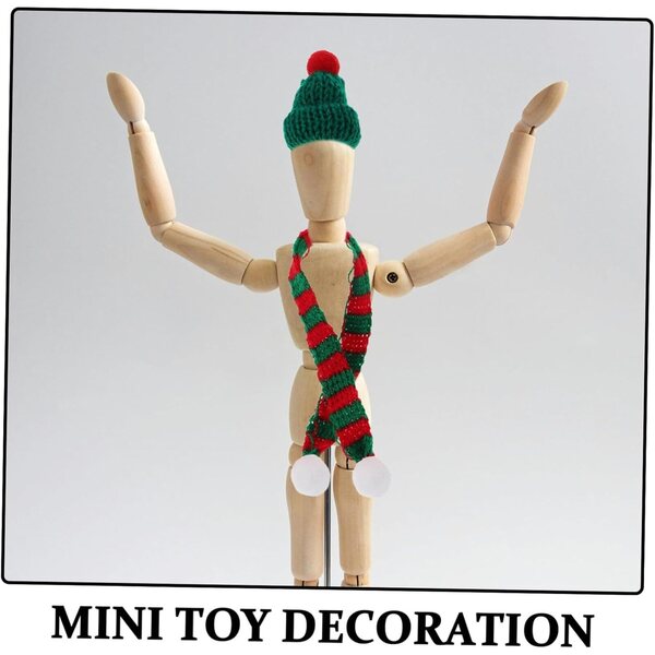 Set mit 20 Mini-Weihnachtsmützen und Schals für Partydekorationen und Puppen