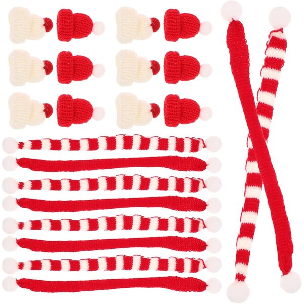 40-teiliges Weihnachtskostüm-Set für Minipuppen, Strickmützen und Schals
