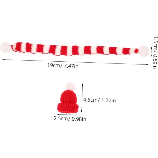 Set Natale Mini bambole: 40 Accessori Bonnet e Sciarpe Tricotati Festivi