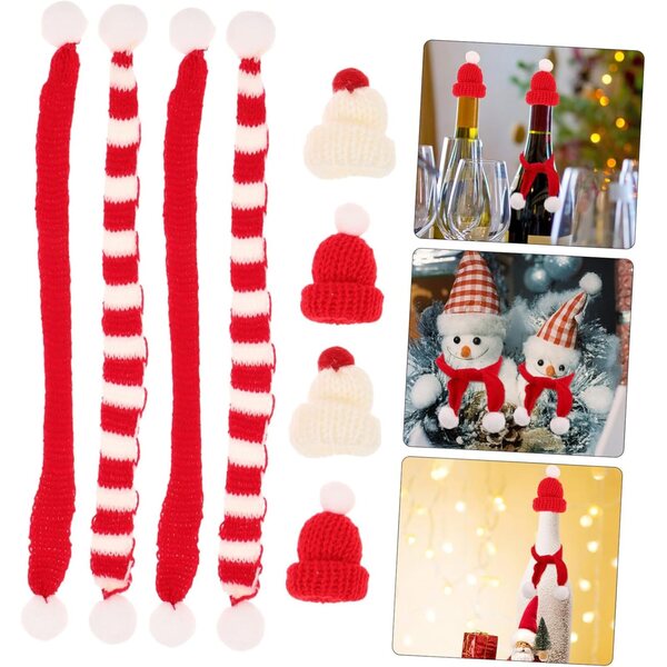Set Natale Mini bambole: 40 Accessori Bonnet e Sciarpe Tricotati Festivi