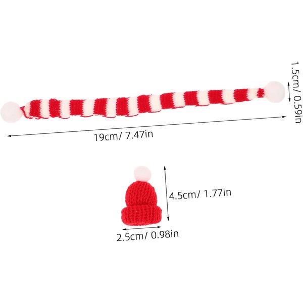 Set mit 40 Mini-Weihnachtsmützen und Schals für Strickpuppen