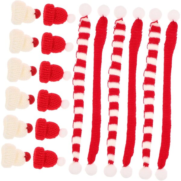 Set 40 pezzi Mini Accessori Natalizi per bamboles: Cappelli e Sciarpe in Maglia