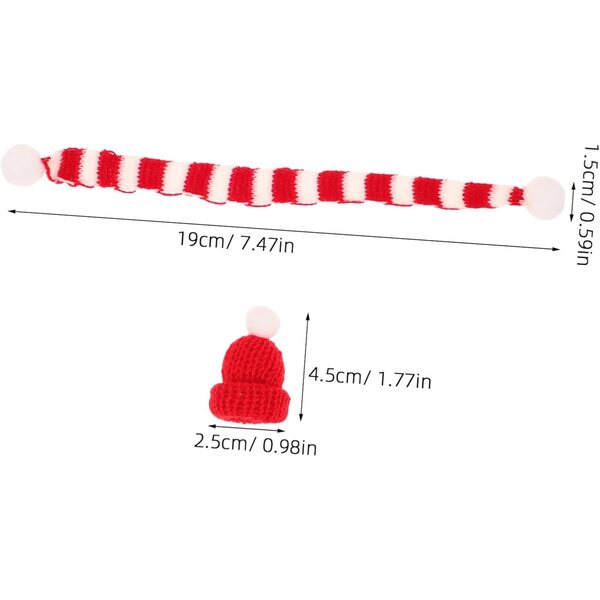 Set 40 pezzi Mini Accessori Natalizi per bamboles: Cappelli e Sciarpe in Maglia
