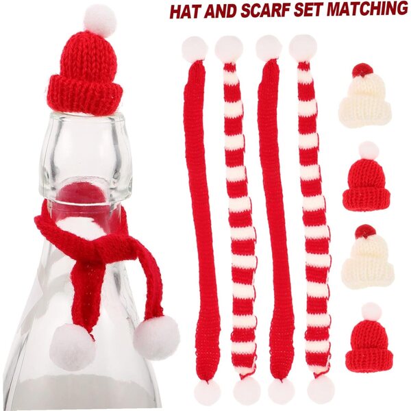 Set 40 pezzi Mini Accessori Natalizi per bamboles: Cappelli e Sciarpe in Maglia