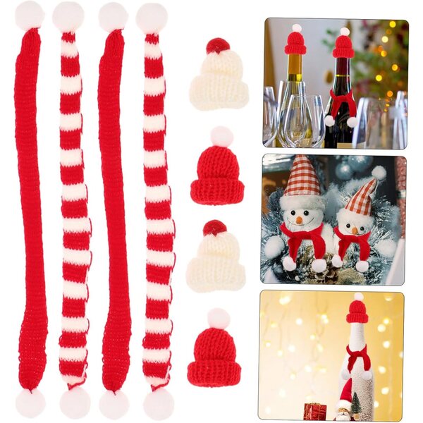Set 40 pezzi Mini Accessori Natalizi per bamboles: Cappelli e Sciarpe in Maglia