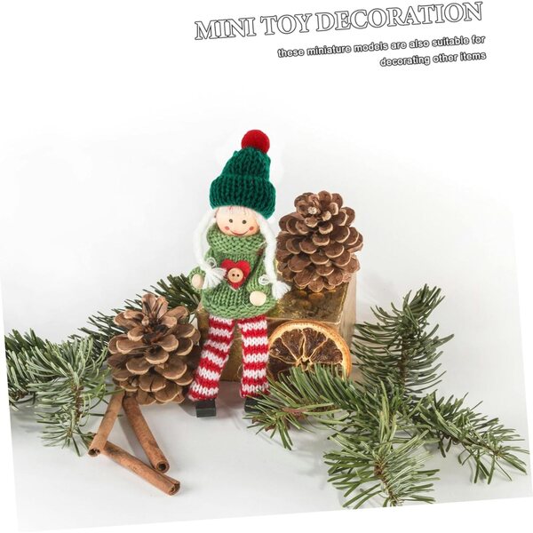 Set 20 Mini Cappelli e Sciarpe di Natale Rosso e Verde per Decorazioni Festive