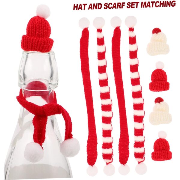 40 Accessori di Natale per Bambole: Mini Cappelli e Sciarpe Natalizie in Fili Morbidi