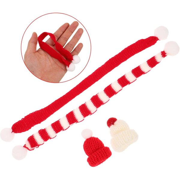 40 Accessori di Natale per Bambole: Mini Cappelli e Sciarpe Natalizie in Fili Morbidi