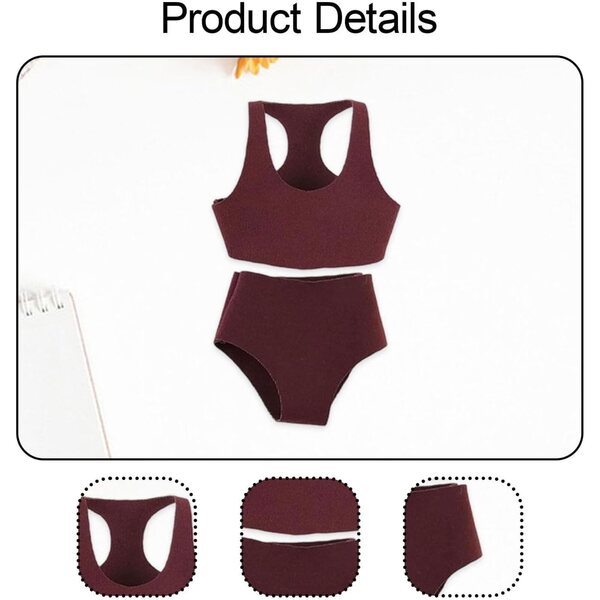 Set Gilet e Short Sportivi in Tessuto per Bambole 1:12, Rosso Scuro, Femminile
