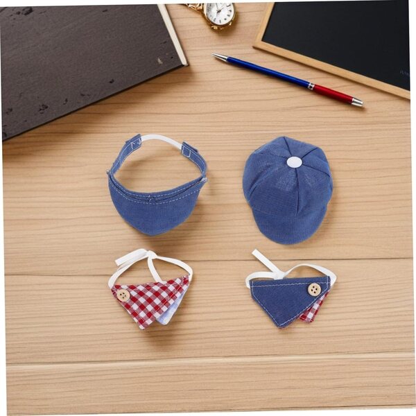 Set mit 12 Accessoires für Puppen: Miniaturhut, Sommermützen und Schal