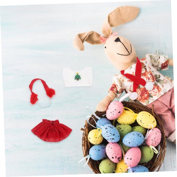 Vestiti di Natale UPKOCH per Bambole con Abito Babbo Natale, Gonna Rossa, Sciarpa e Paraorecchie