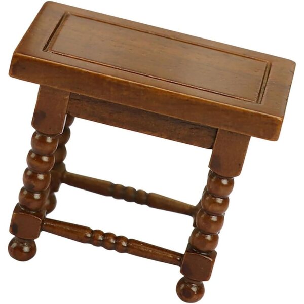 Tavolino da Tè in Legno per Casa delle Bambole, Mobili Miniatura Decorativi Marrone