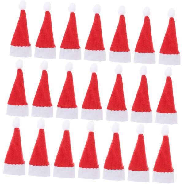 Mini Chapeaux Lutins in Feltro per Decorazioni Natalizie - 24 Pezzi Colorati e Leggeri