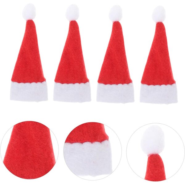 Mini Chapeaux Lutins in Feltro per Decorazioni Natalizie - 24 Pezzi Colorati e Leggeri