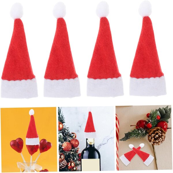 Mini Chapeaux Lutins in Feltro per Decorazioni Natalizie - 24 Pezzi Colorati e Leggeri