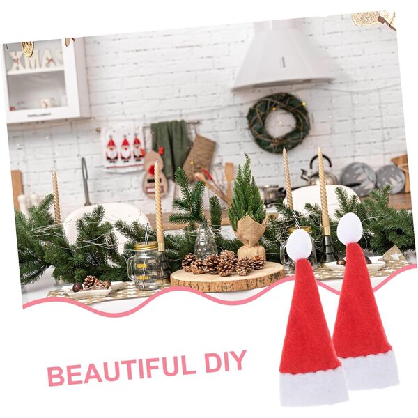 Mini Chapeaux Lutins in Feltro per Decorazioni Natalizie - 24 Pezzi Colorati e Leggeri
