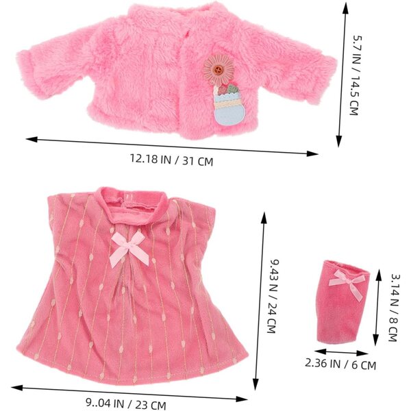 Set Abbigliamento bambole - Giacca, Gonna Rosa e Calzini per Bambole