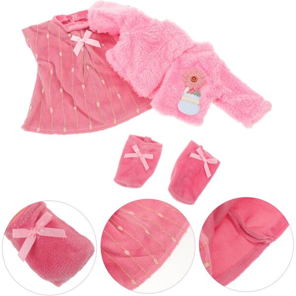 Set Abbigliamento bambole - Giacca, Gonna Rosa e Calzini per Bambole