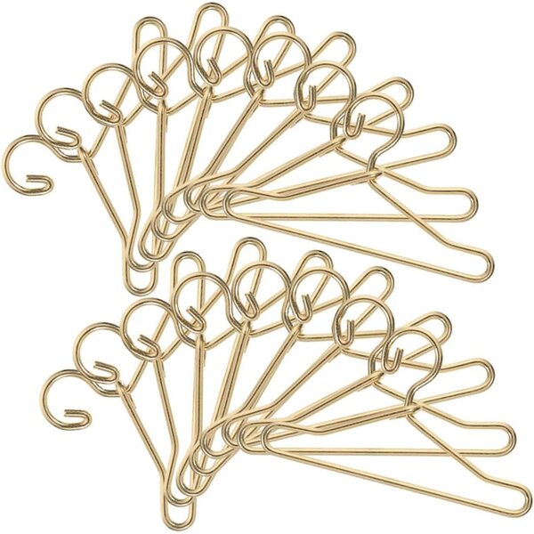 40 Mini Cintres Dorati in Lega per Abiti di Bambole, Resistenti ed Eleganti