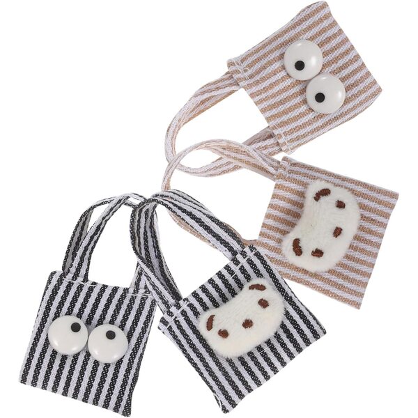Set mit 4 Mini-Canvas-Taschen für Puppen – Miniatur-Zubehör für Rollenspiele und Sammlung