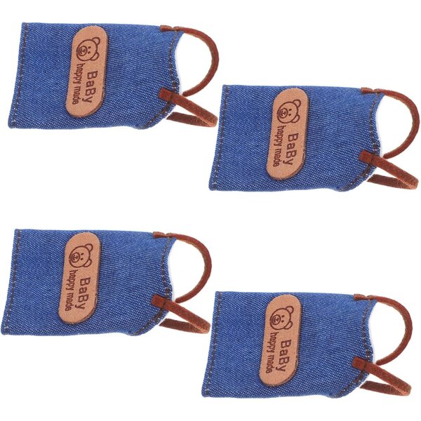 Set 4 Mini Grembiuli in Denim per Bambole - Accessori Vintage per Casa delle Bambole