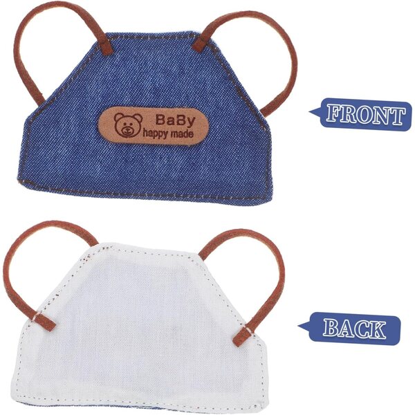 Set 4 Mini Grembiuli in Denim per Bambole - Accessori Vintage per Casa delle Bambole