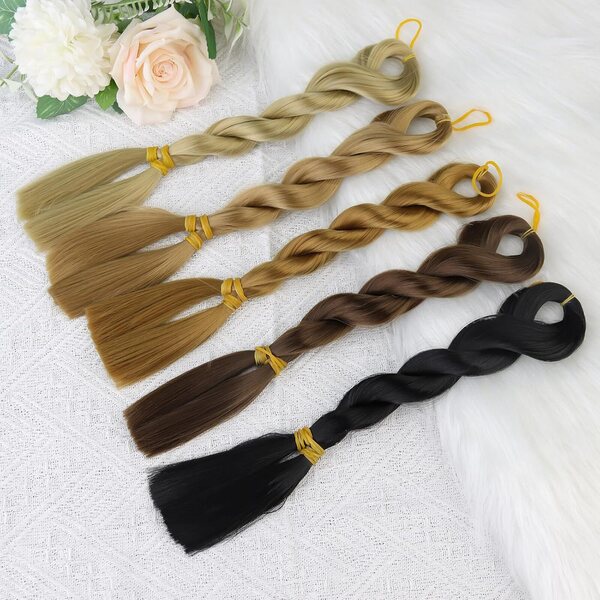 Capelli sintetici 60 cm per bambole - extension resistenti e personalizzabili