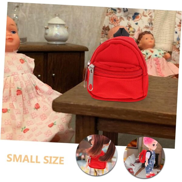 Set 2 Mini Zaini Rossi per bambole - Accessori per Giochi e Viaggi Bambini