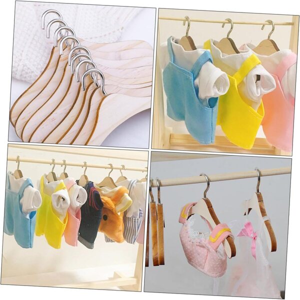 ORFOFE Set mit 5 natürlichen Holzgürteln für Mini-Puppen, 10 cm – Organisationszubehör
