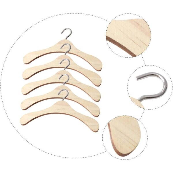 ORFOFE Set mit 5 natürlichen Holzgürteln für Mini-Puppen, 10 cm – Organisationszubehör