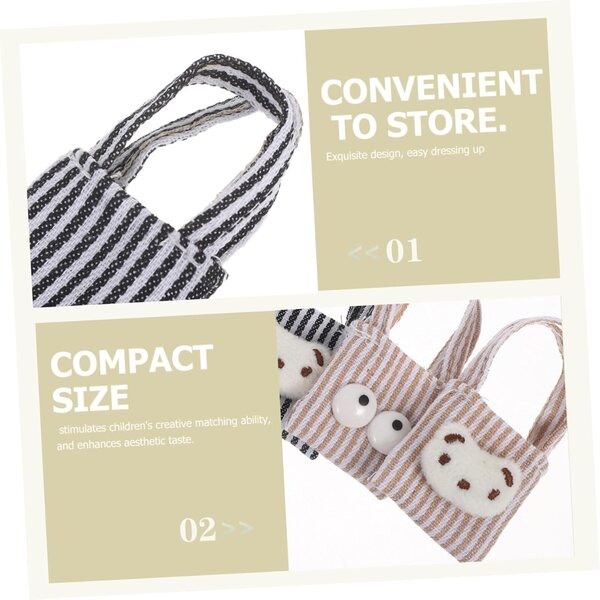 Set 4 Mini Sacchetti in Tela per Bambole - Accessori Miniatura Kawaii per Gioco