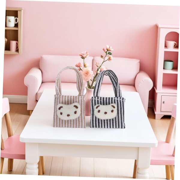 Set 4 Mini Sacchetti in Tela per Bambole - Accessori Miniatura Kawaii per Gioco