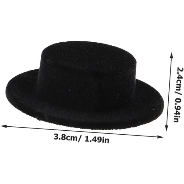 Set 10 Mini Cappelli Cilindro Neri per Bambole, Decorazioni DIY e Cosplay
